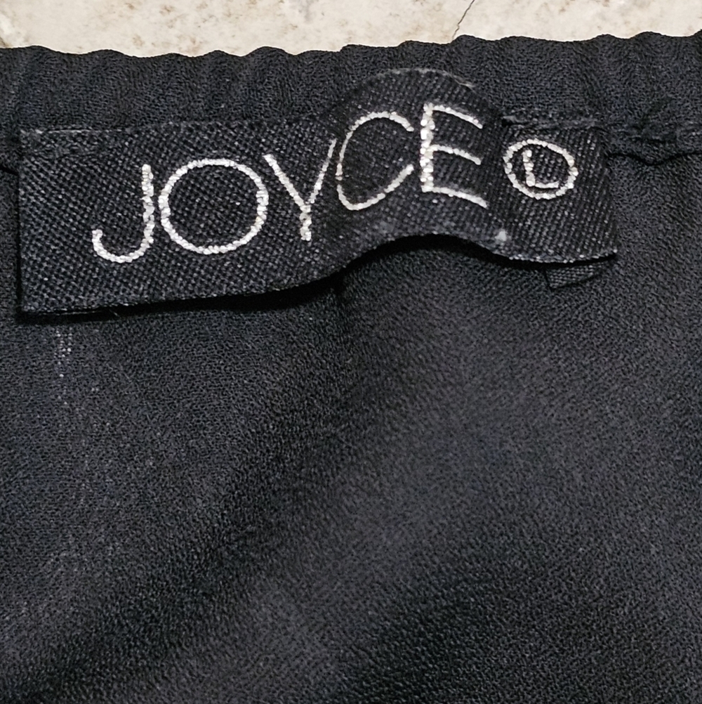 Joyce Womens Large Black Sheer Lace Bell Sleeve Blouse Top Y2K Iconic Statement - Picture 5 of 8